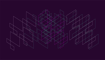 Line squares abstract colours pattern background vector image