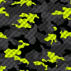 
Camouflage trendy pattern, dark geometric background, vector modern texture.