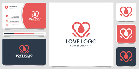 minimal inspiration love logo creative line concept for business of fashion design and business card