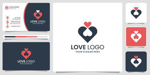 love logos inspiration with negative space concept.love logo for business of company,luxury,element.