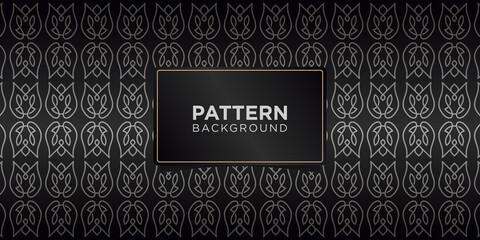 Art deco golden geometric floral seamless patterns background, luxury ornaments. Premium Vector