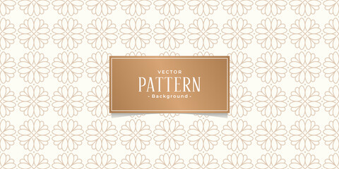 seamless ornate floral rose slim with frame linear vector pattern on brown background Premium Vector
