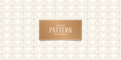seamless ornate floral slim with frame linear vector pattern on brown background Premium Vector