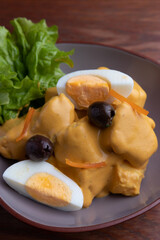 Patatos huancaina, traditional peruvian food