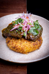 Peruvian meat in patato plate