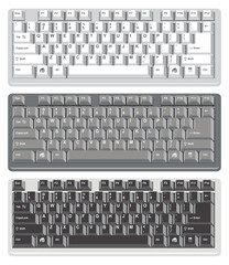 vector flat design of computer keyboards