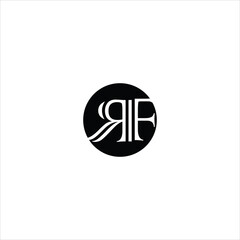 letter r f logo vector emblem