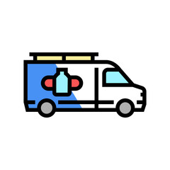 delivery truck color icon vector. delivery truck sign. isolated symbol illustration