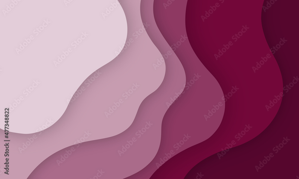 Poster abstract background with paper cut layers composition in violet. 3d popup shape illustration for pos