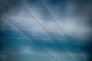 Abstract wires in the blue