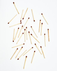 Matches on white background