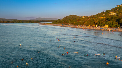 Tamarindo beach in Costa Rica, aerial from the ocean - obrazy, fototapety, plakaty
