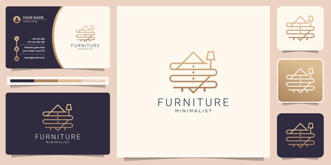 creative furniture logo design inspiration. elegant interior shape concept for business of luxury.