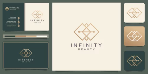 Fotobehang Infinity beauty minimalist logo and business card design, beauty, infinity, concept, life. © ulhaq_std