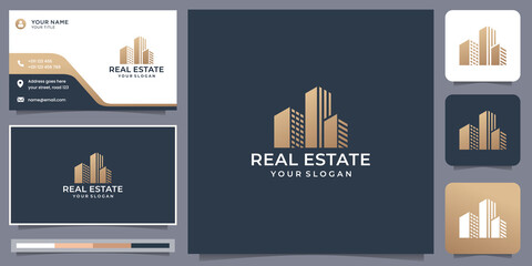 creative Building logo and business card design city building abstract for logo design inspiration.