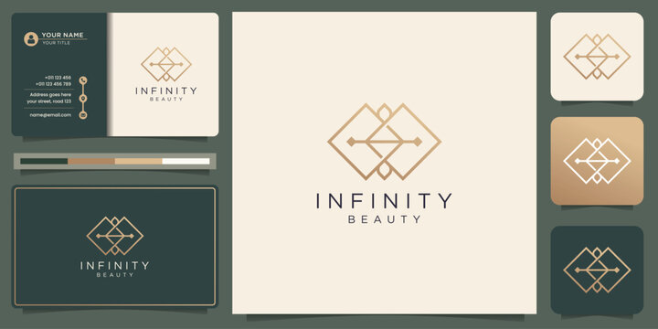 Infinity beauty minimalist logo and business card design, beauty, infinity, concept, life.
