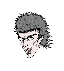 Angry man draw
