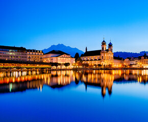 Luzern Nachtpanorama - Schweiz