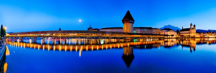 Luzern Nachtpanorama - Schweiz © Harald Tedesco
