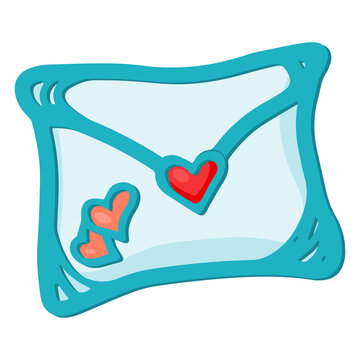 Fototapeta An envelope with a heart, a declaration of love.