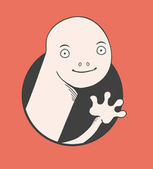 Happy cartoon character draw