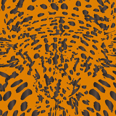 Full seamless tiger stripes animal skin texture pattern. Design for tiger colored textile fabric print. Suitable for fashion use.