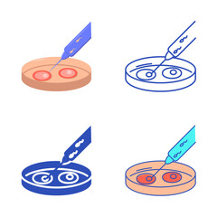 In vitro fertilization icon set in flat and line style - obrazy, fototapety, plakaty