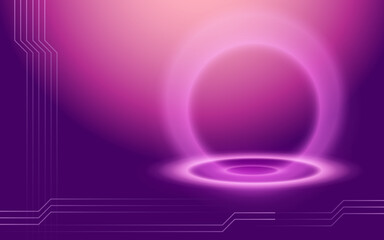 Purple background with glow. Light podium for your design