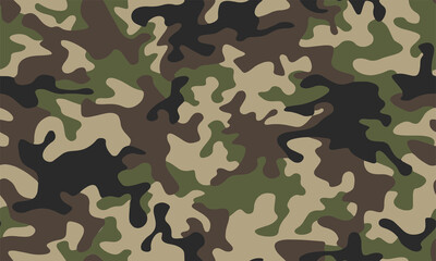 Full seamless camouflage texture skin pattern vector for military textile. Usable for Jacket Pants Shirt and Shorts. Army camo masking design for hunting fabric print and wallpaper.  - obrazy, fototapety, plakaty
