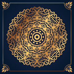 Fototapeta premium Luxury gold gradient ornamental mandala design background premium vector