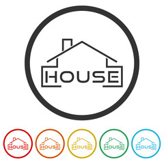 House icon logo isolated on white background, color set