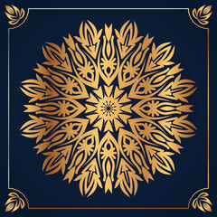 Luxury gold gradient ornamental mandala design background premium vector