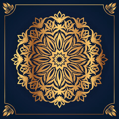 Luxury gold gradient ornamental mandala design background premium vector