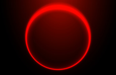 Red eclipse. Glowing circle on a dark background
