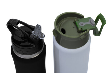 Trinkflasche Schnellverschluß schwarz grün weiß