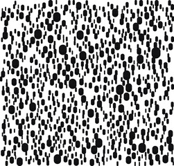 Black polka dots random pattern background. Grunge texture. Vector illustration.