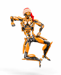 cyborg is happy like a santa on christmas time