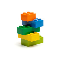 Obraz premium Multicolored figure Lego blocks close up. Kherson, Ukraine - January 21, 2021.