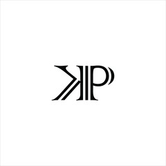 letter k p logo vector creative template