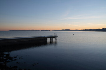Fototapeta na wymiar sunset on the fjord 