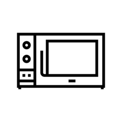 microwave kitchen electronic equipment line icon vector. microwave kitchen electronic equipment sign. isolated contour symbol black illustration