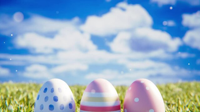 Oster Gru&szlig; Animation mit Ostereiern und Frohe Ostern Gr&uuml;&szlig;e - Platz f&uuml;r eigenen Text