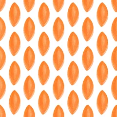 Behang Naadloze patroon met handgetekende aquarel oranje bladeren. Abstracte achtergrond. Biologisch, natuurlijk, frisheidsconcept voor textiel, print, enz. © Maria S
