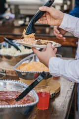 person serving food