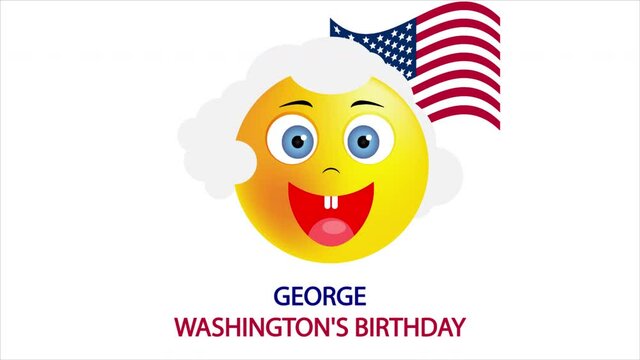 George Washington birthday smiley, art video illustration.