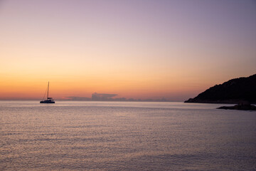 sunrise on the beach of costa rei in sardinia