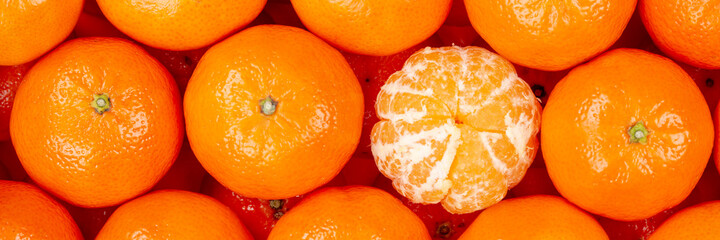 Mandarin tangerine clementine fruits mandarins tangerines clementines fruit background from above panorama