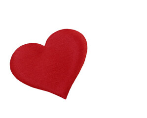 Red heart isolated on white background