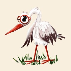 illustration of a stork