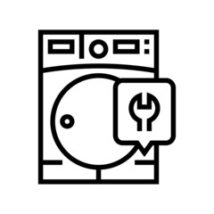 dryer machine repair line icon vector. dryer machine repair sign. isolated contour symbol black illustration